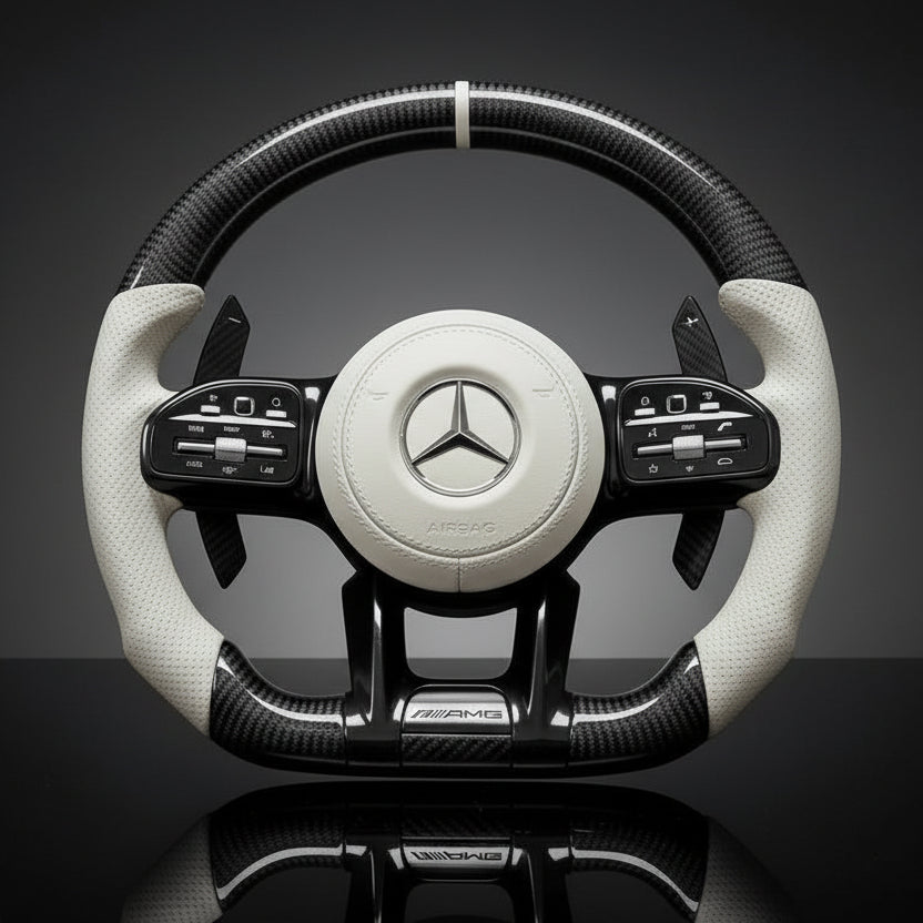Carbon sportstuur voor Mercedes-Benz A-, C-, E-, G- en S-Klasse, CLA, GLC, GLE en AMG GT – foto 3