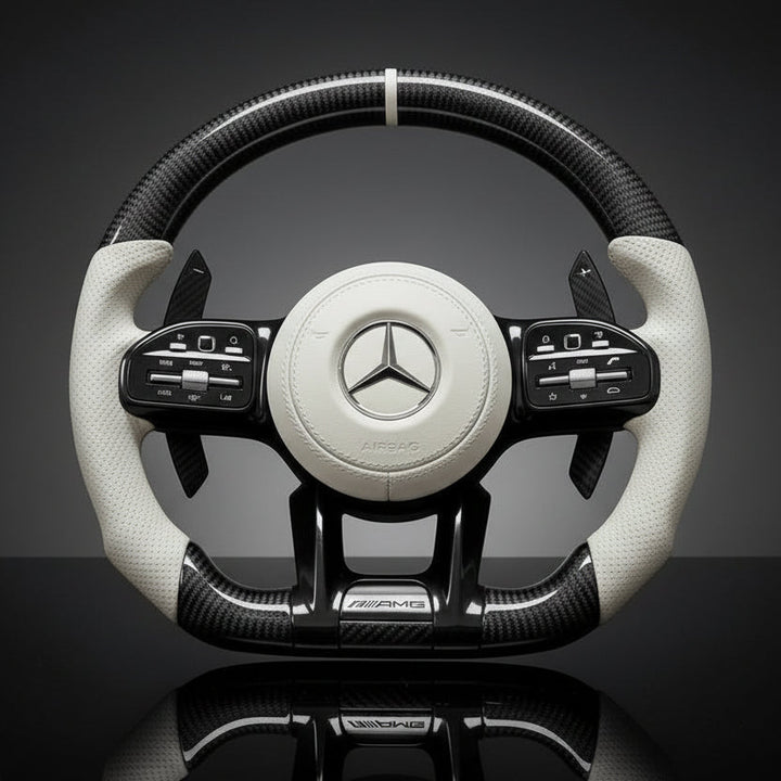 Carbon sportstuur voor Mercedes-Benz A-, C-, E-, G- en S-Klasse, CLA, GLC, GLE en AMG GT – foto 3
