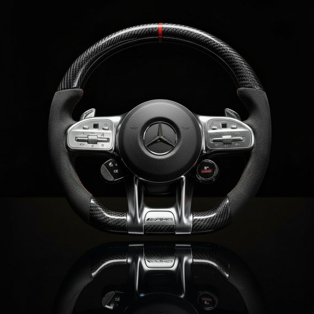 Carbon sportstuur voor Mercedes-Benz A-, C-, E-, G- en S-Klasse, CLA, GLC, GLE en AMG GT – foto 2
