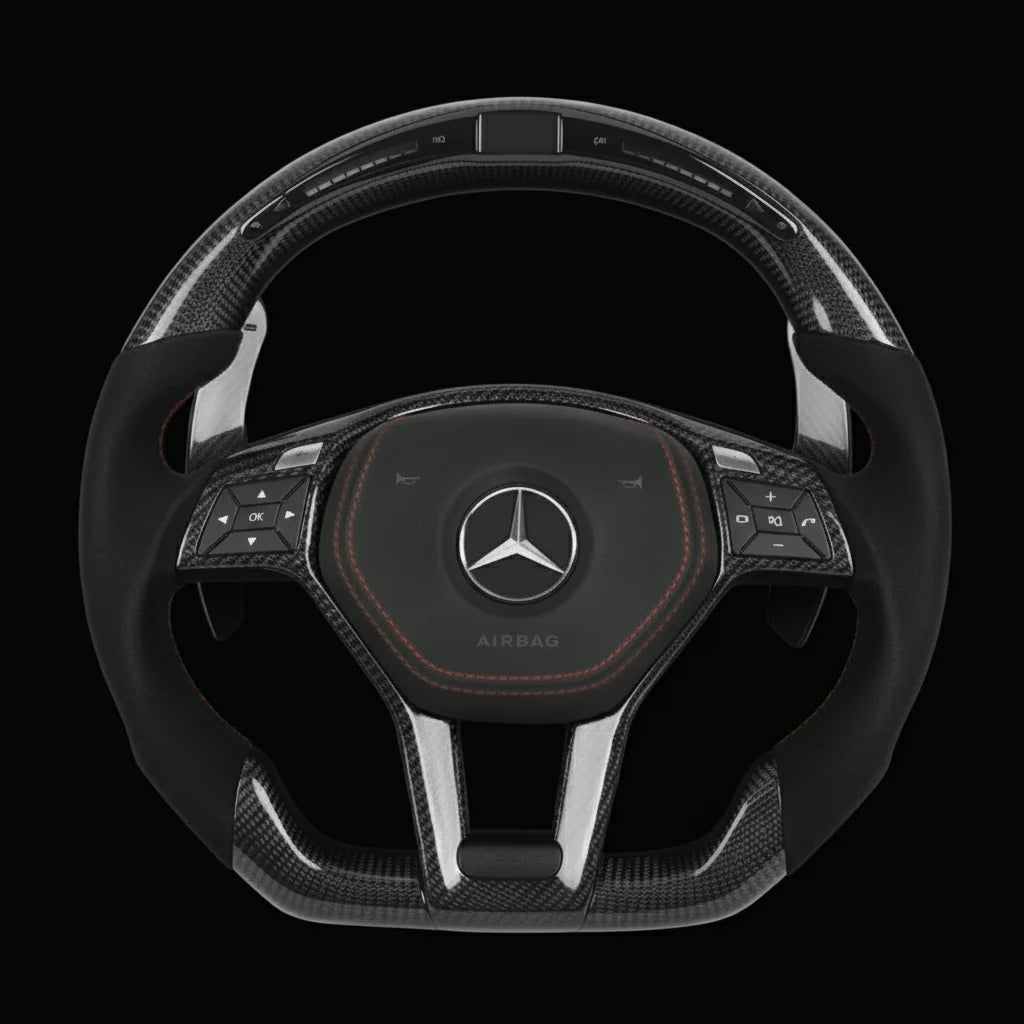 Carbon sportstuur voor Mercedes-Benz C-Klasse W204, E-Klasse W212, CLS, GLA, SL en SLK – foto 4