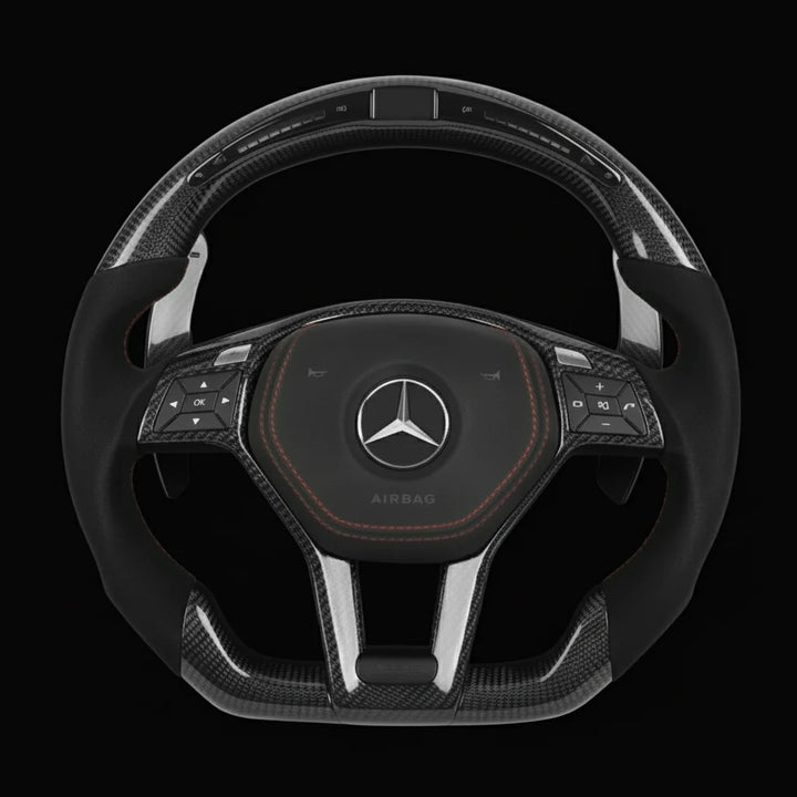Carbon sportstuur voor Mercedes-Benz C-Klasse W204, E-Klasse W212, CLS, GLA, SL en SLK – foto 4