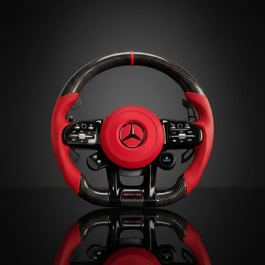 Carbon sportstuur voor Mercedes-Benz A-, C-, E-, G- en S-Klasse, CLA, GLC, GLE en AMG GT – foto 1